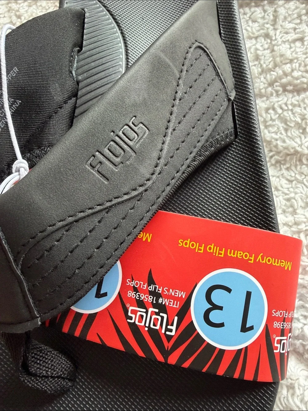 Flojos Black Men's Memory Foam Flip Flops